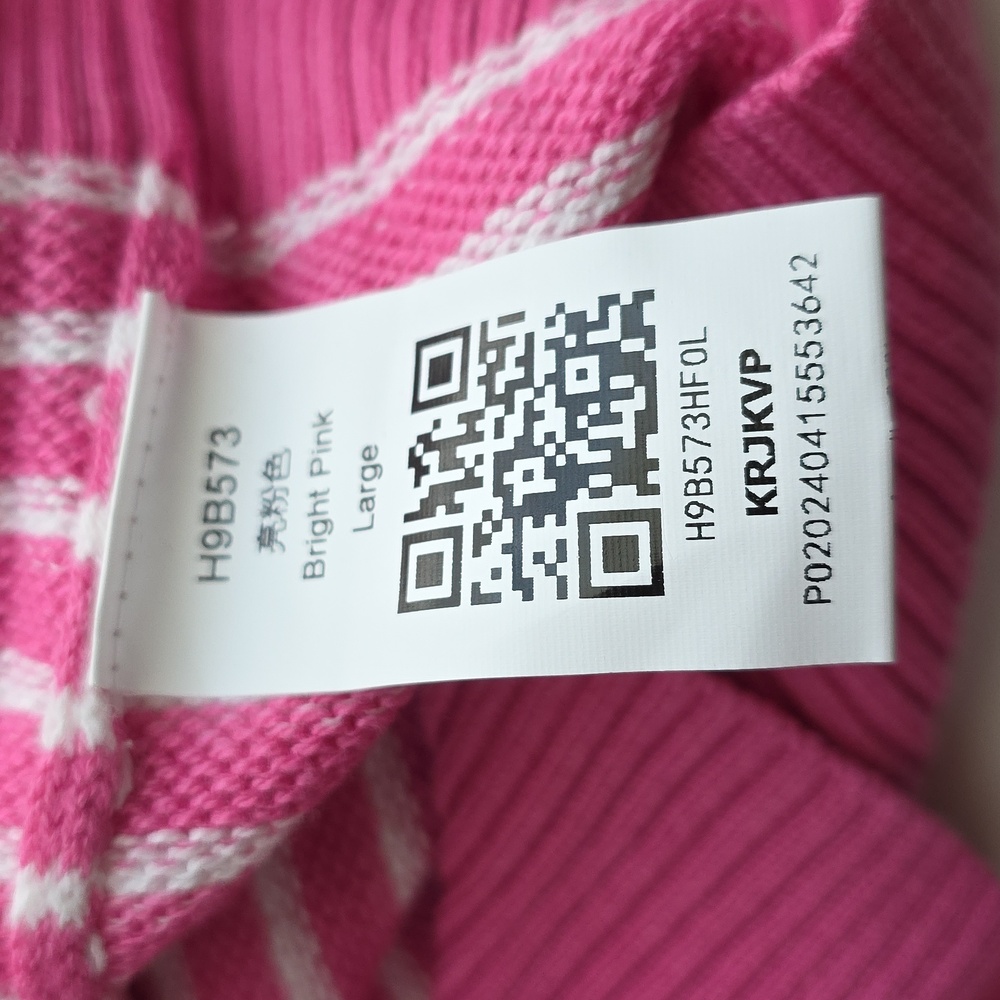 Pink and White Striped Knit Set Large G183 - Picture 4 of 5